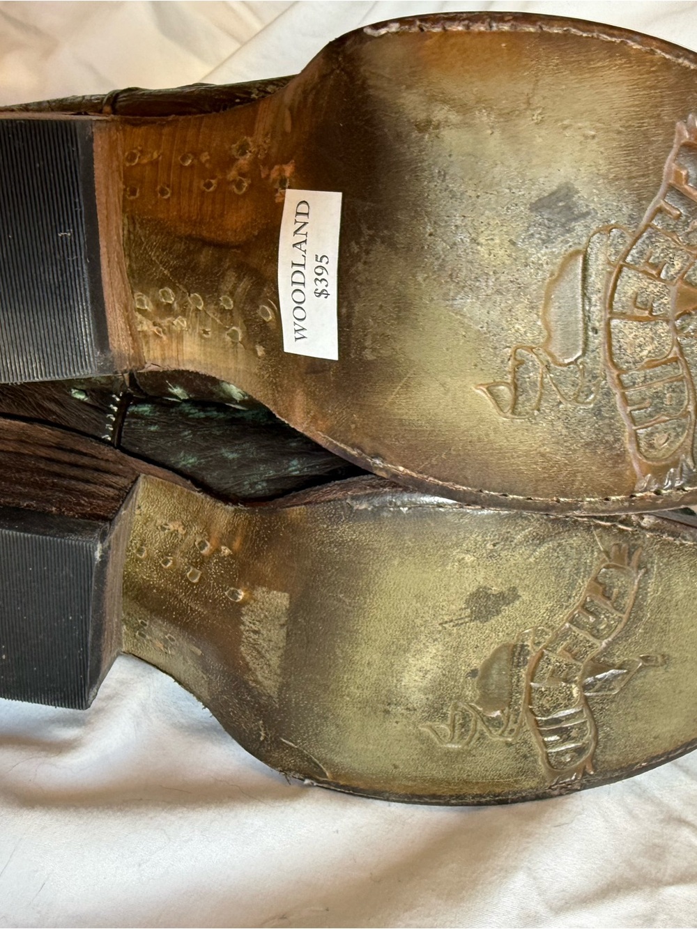 Freebird woodland green ostrich Distressed Leather Cowboy Boots - Picture 7 of 13